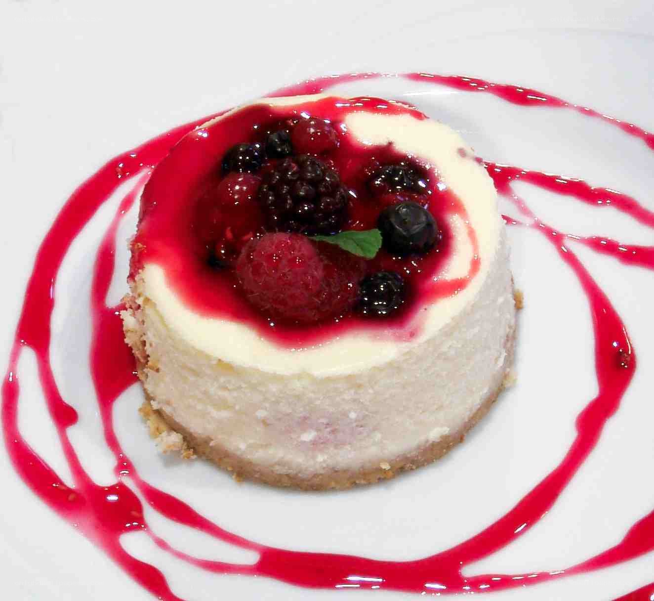 Berry-topped cheesecake dessert