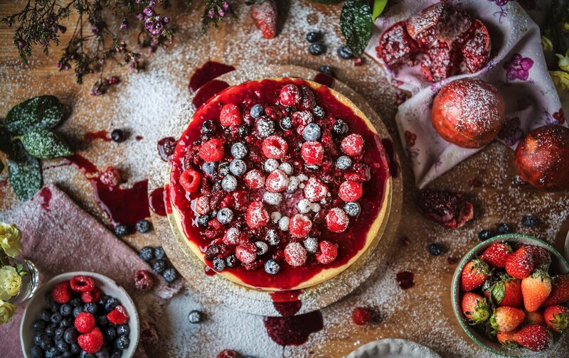 Berry-topped Cheesecake — Red