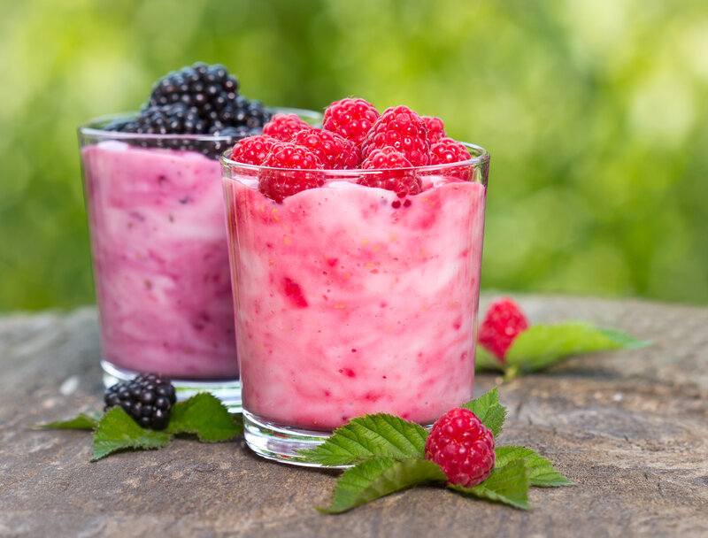 Berry Yogurt in Glasses
