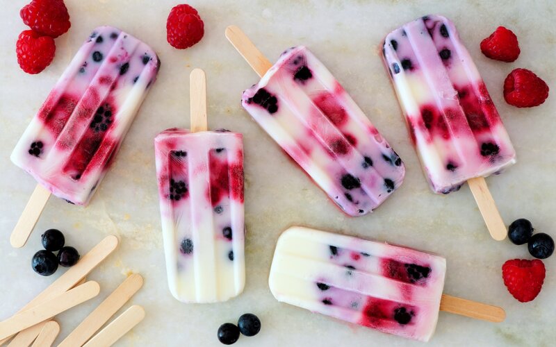 Berry Yogurt Popsicles