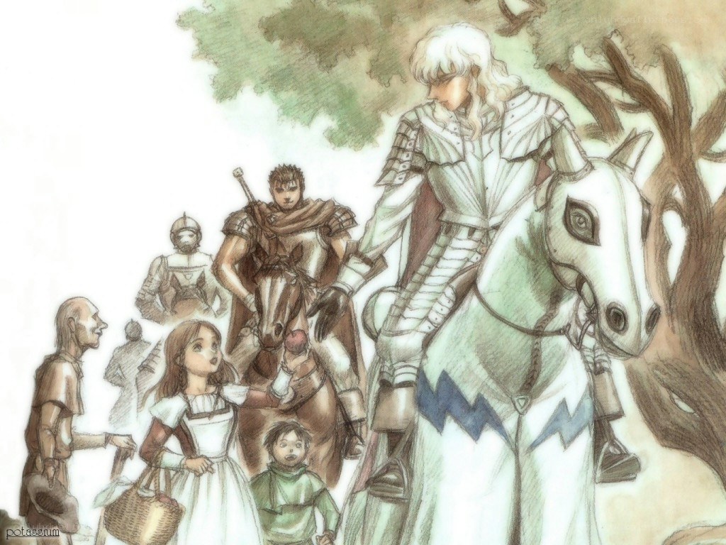 Berserk characters in a village