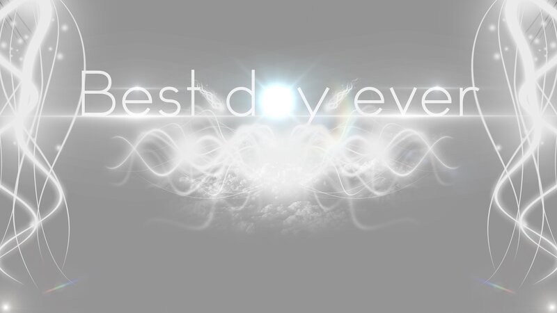 Best day ever text with light effects