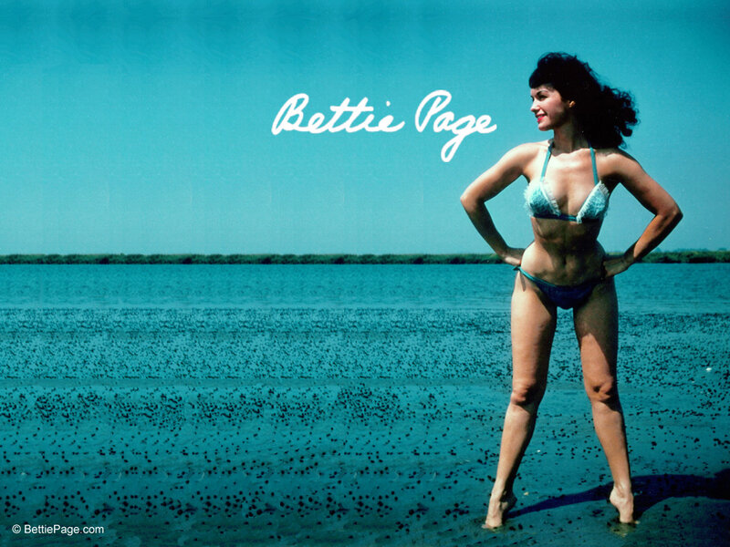 Bettie Page on the beach