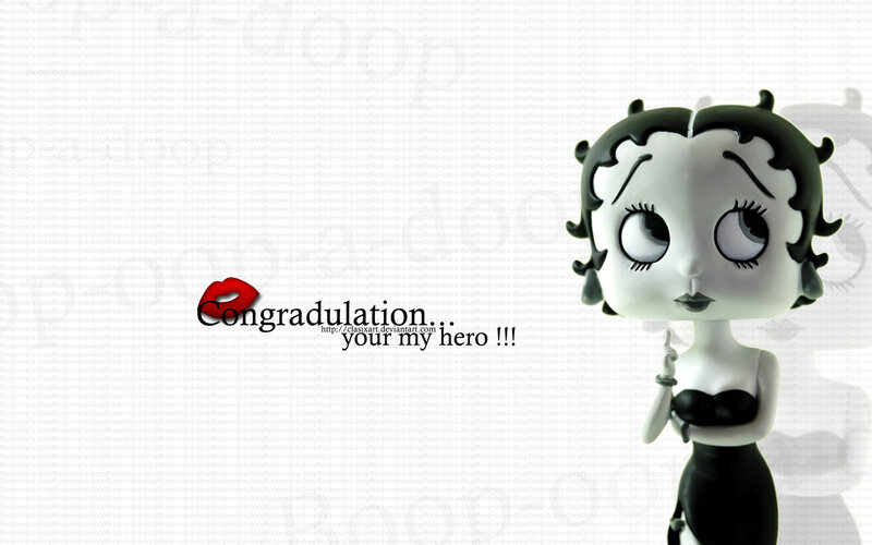 Betty Boop figurine with text