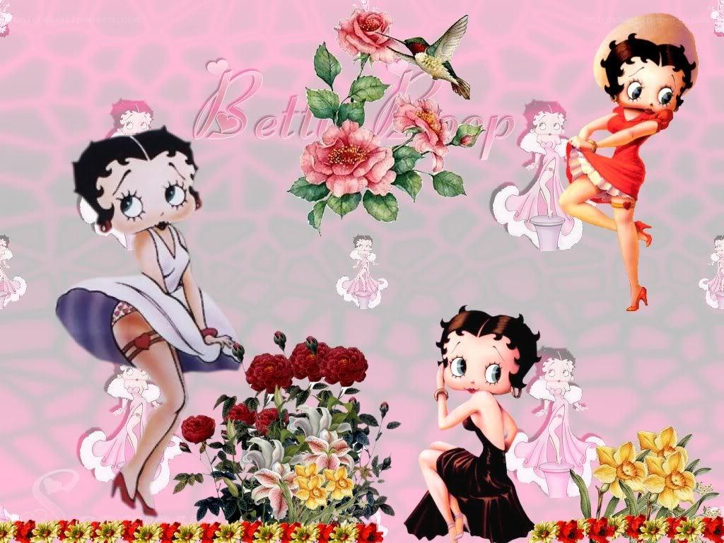 Betty Boop floral collage