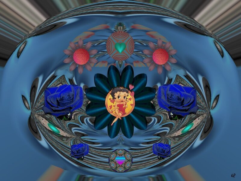 Betty Boop in a floral sphere