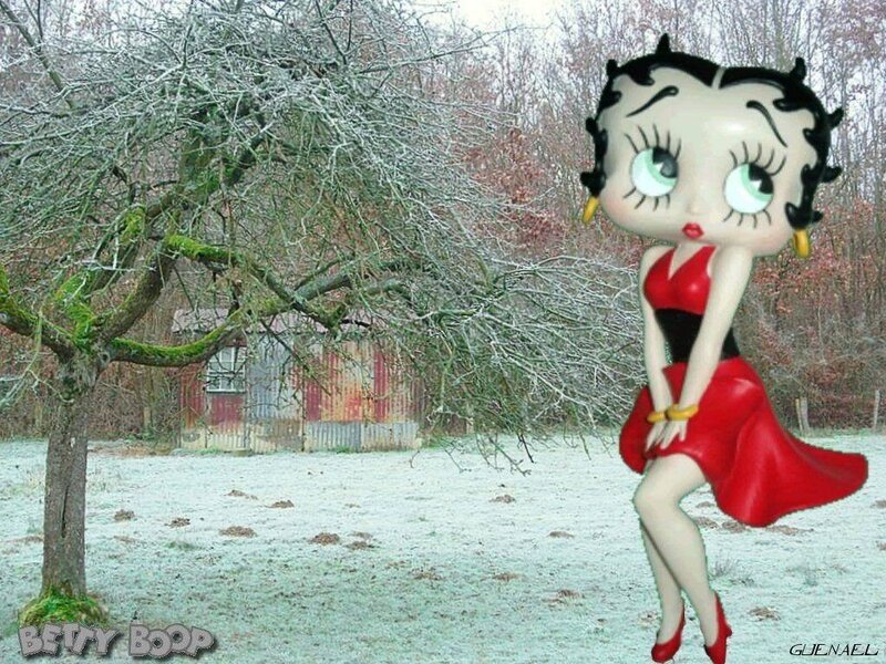 Betty Boop in a snowy scene