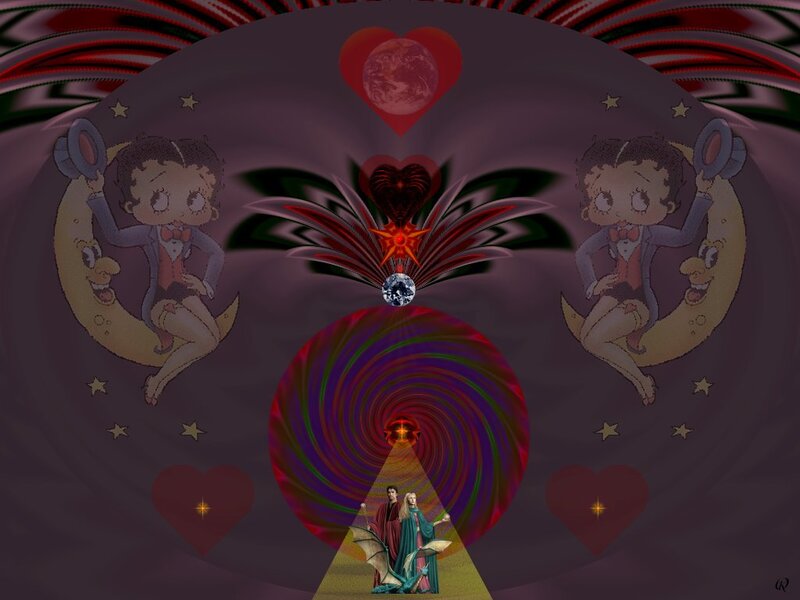 Betty Boop on Crescent Moon