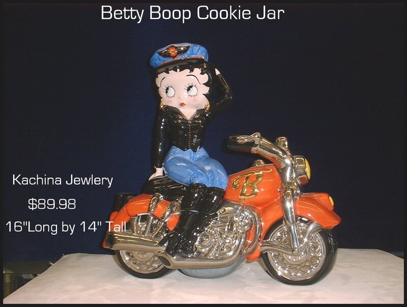 Betty Boop on motorcycle cookie jar