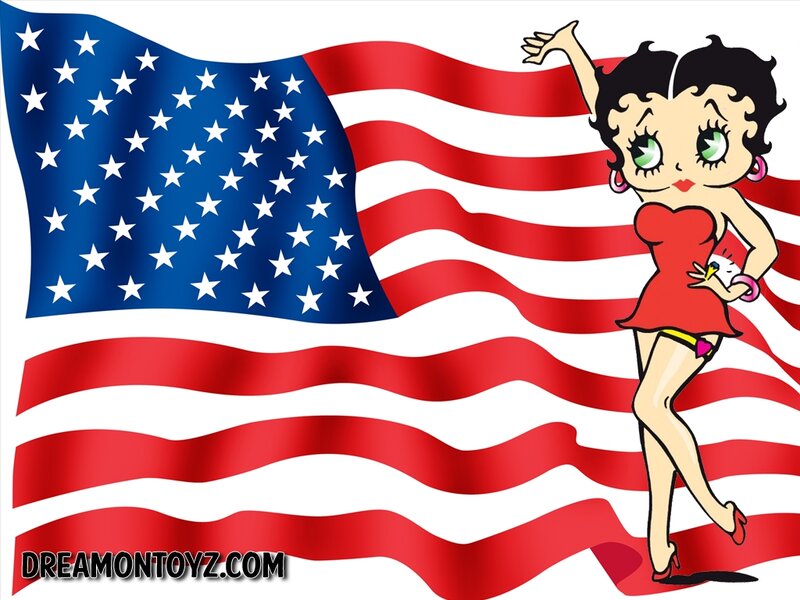 Betty Boop with Flag