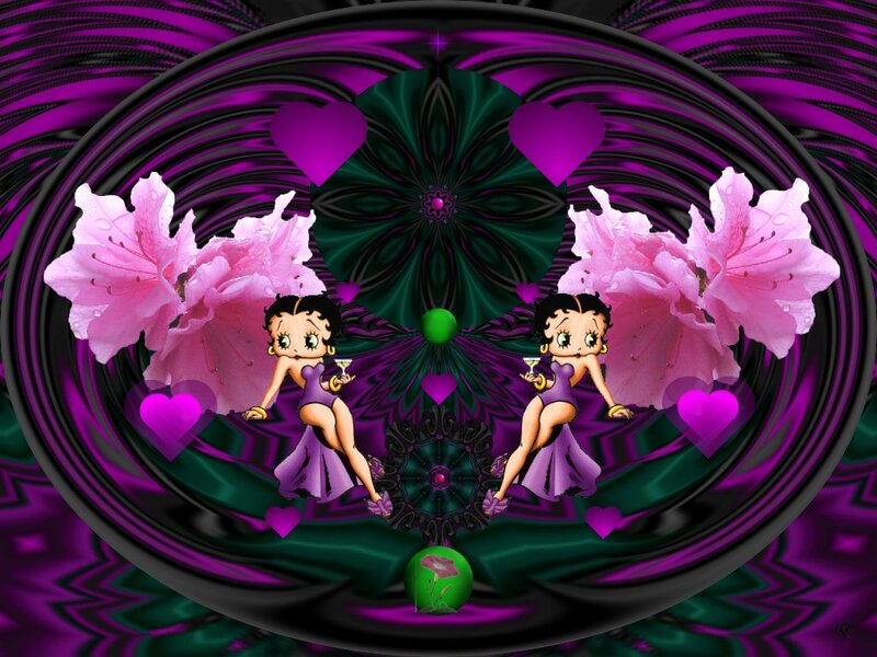 Betty Boop with Flowers — Purple