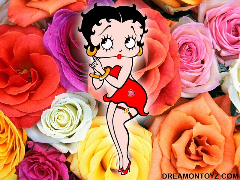 Betty Boop with Roses — Red