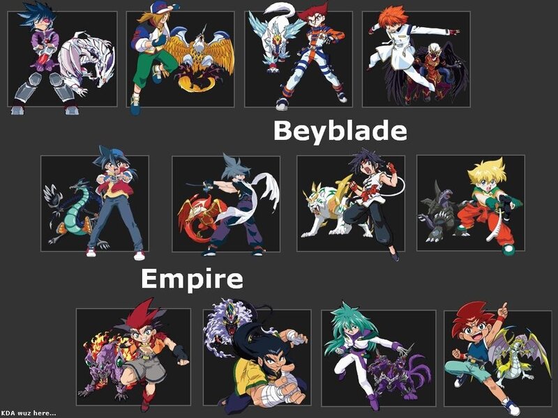Beyblade characters collage
