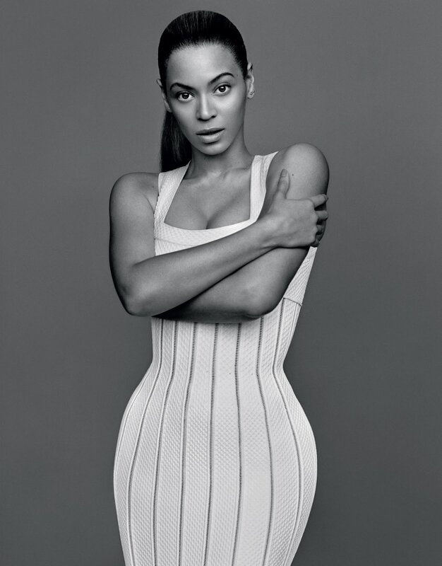 Beyoncé in a white dress