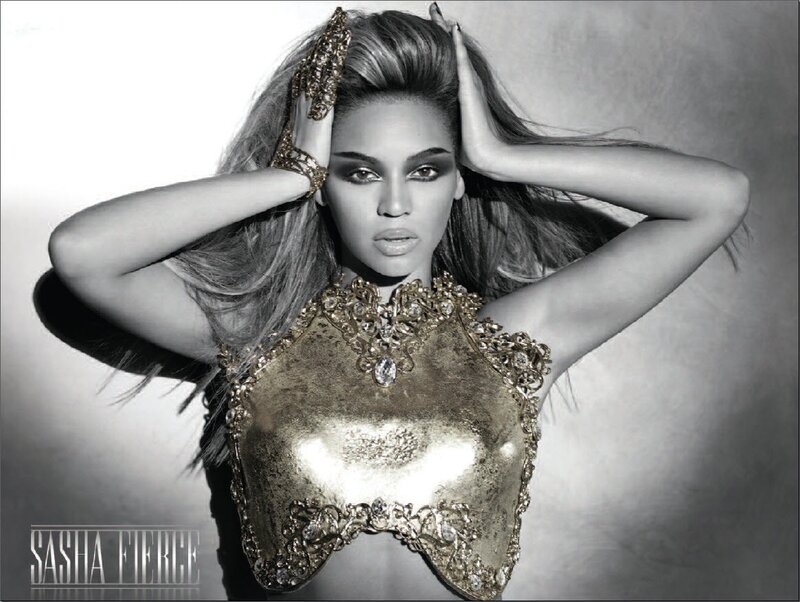 Beyoncé in gold armor