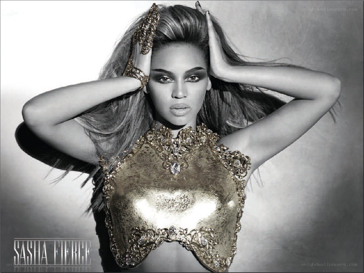 Beyoncé in gold armor