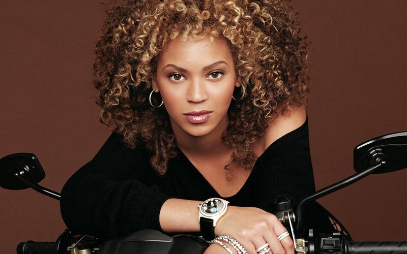 Beyoncé on a motorcycle