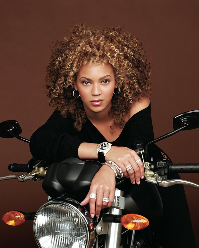 Beyoncé on a motorcycle