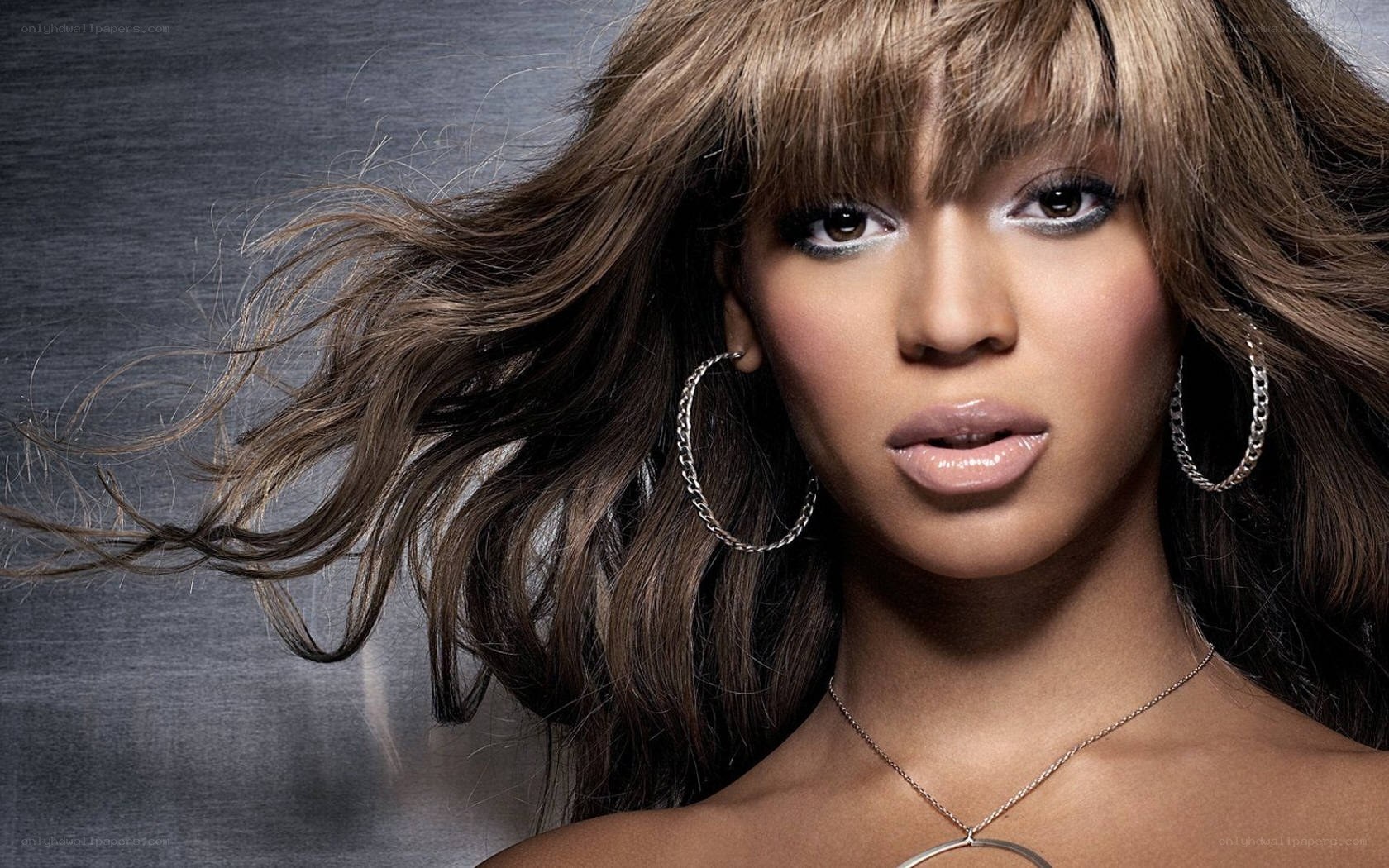 Beyoncé with flowing hair