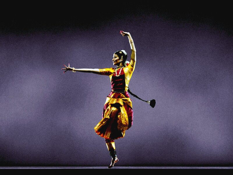 Bharatanatyam dancer in performance