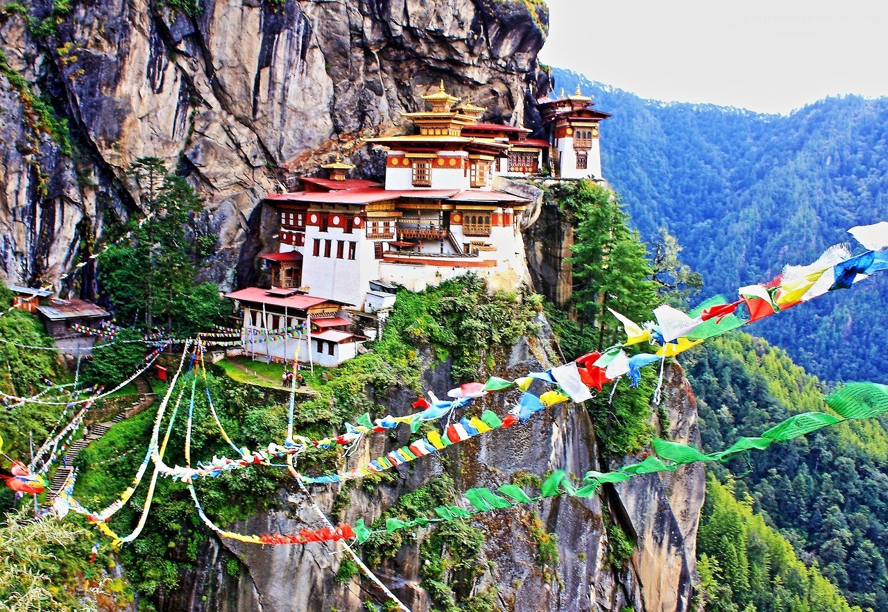 Bhutanese monastery on a cliff