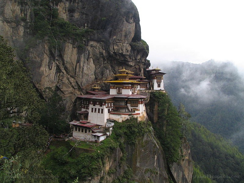 Bhutanese monastery on a cliff