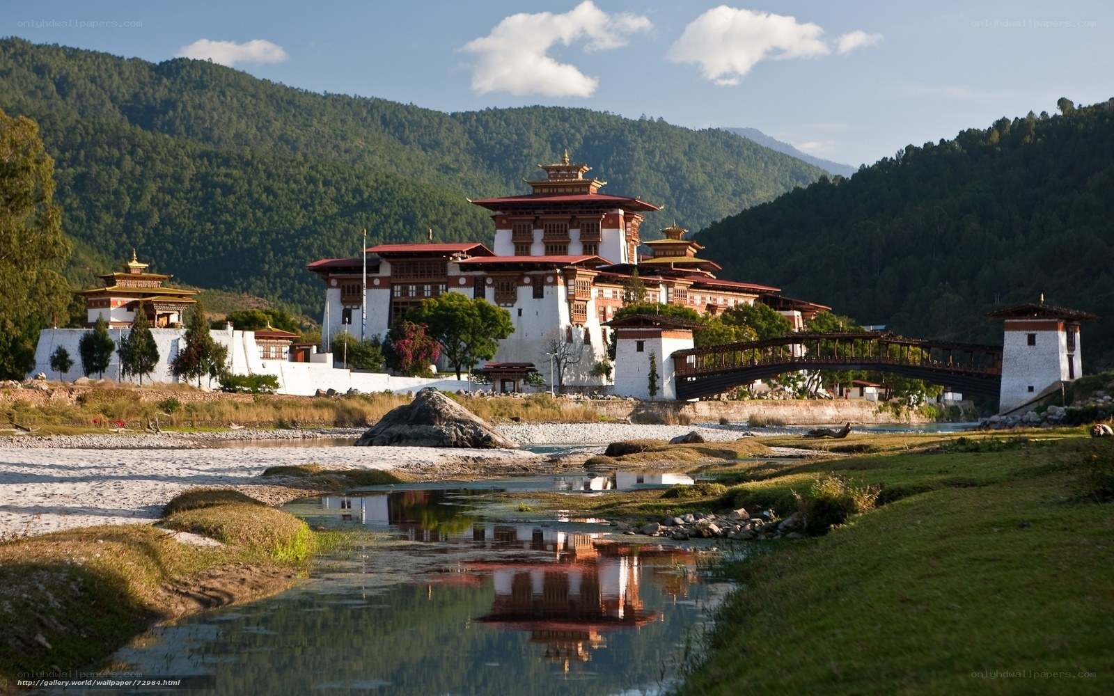 Bhutanese temple by river