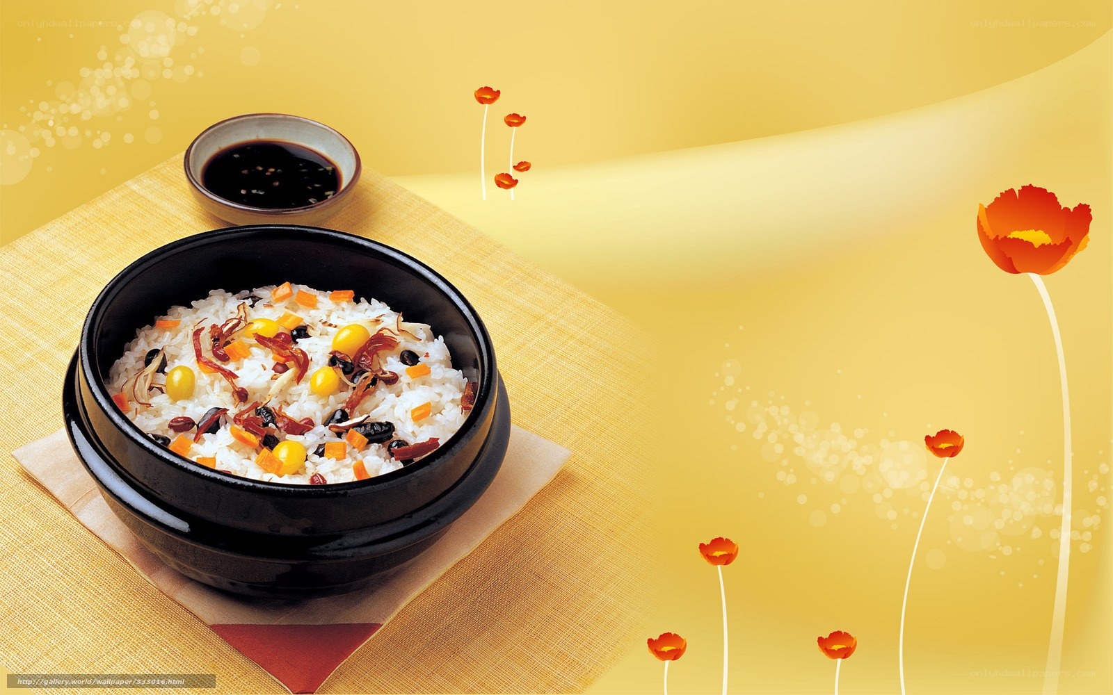 Bibimbap with soy sauce