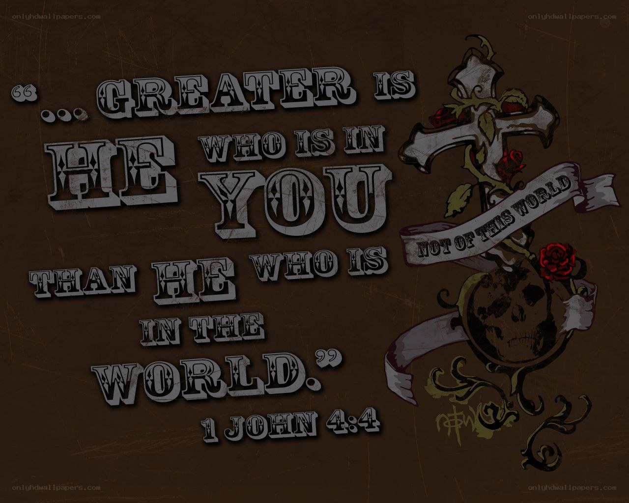 Bible verse with skull and cross