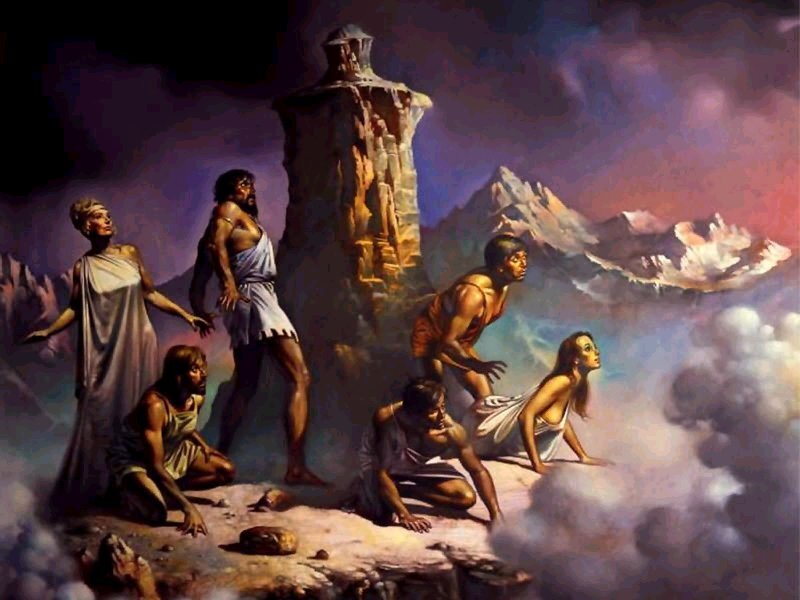 Biblical flood scene