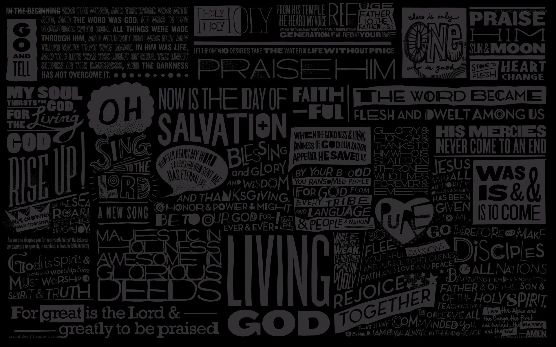 Biblical text collage