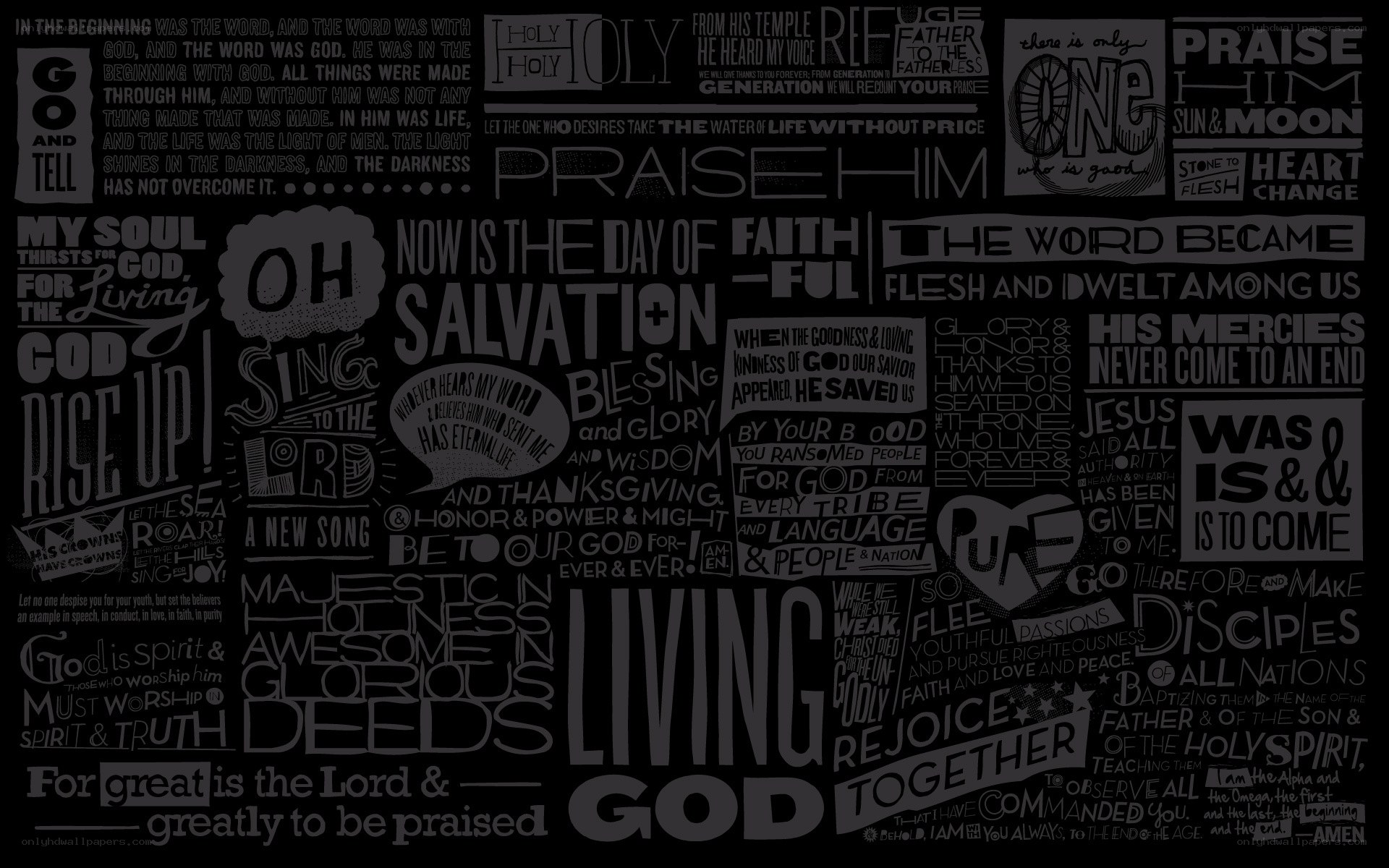 Biblical text collage