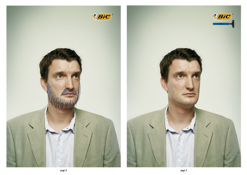 BIC razor ad with man