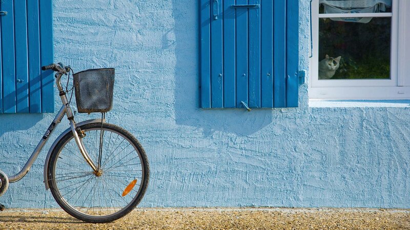 Bicycle Against Blue Wall