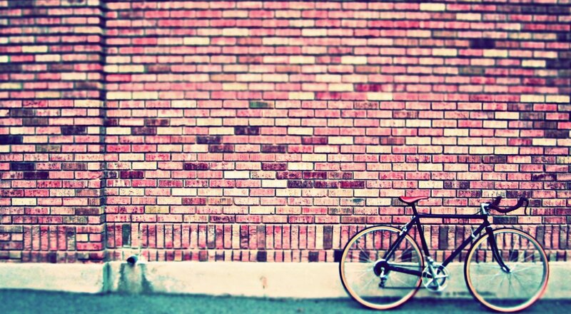Bicycle Against Brick Wall — Red, Calm