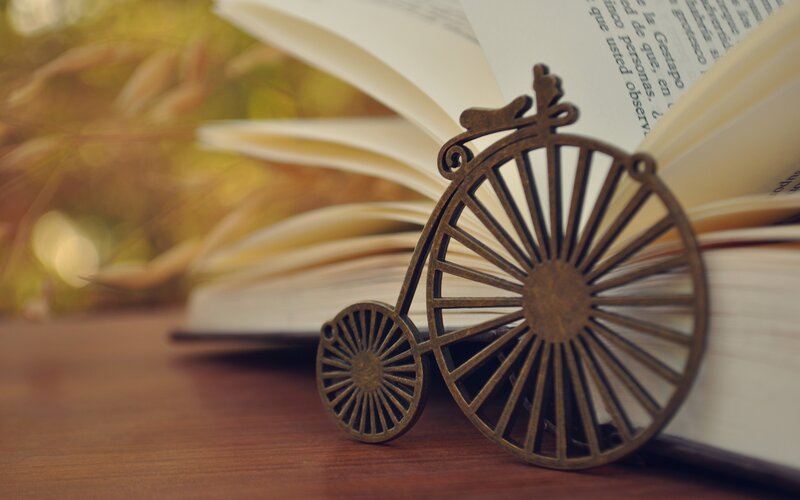 Bicycle Bookend on Book