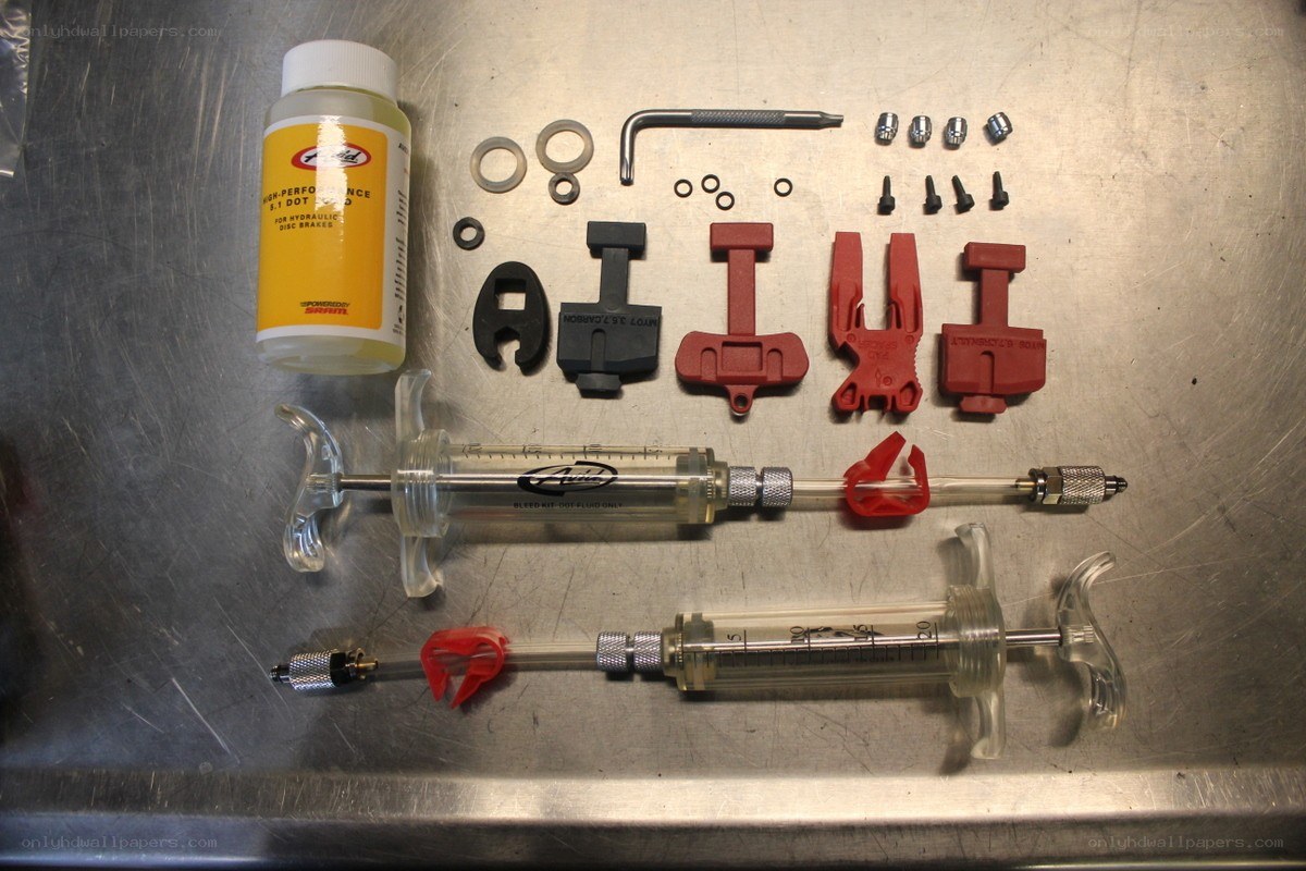 Bicycle brake bleed kit components