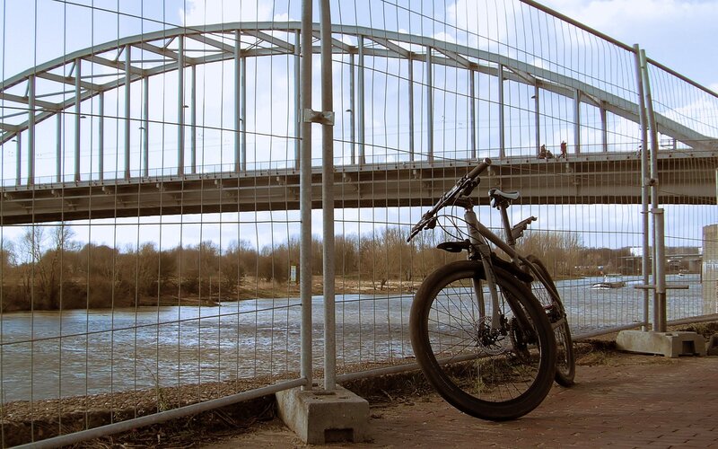 Bicycle by River — Gray