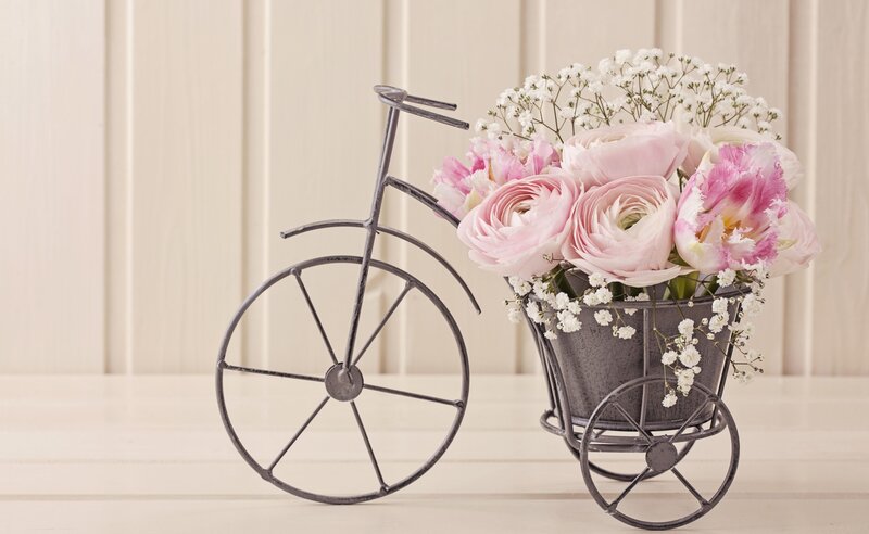 Bicycle Flower Arrangement — Pink