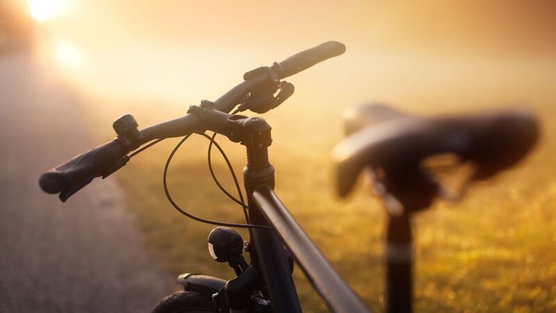 Bicycle Handlebars at Sunrise