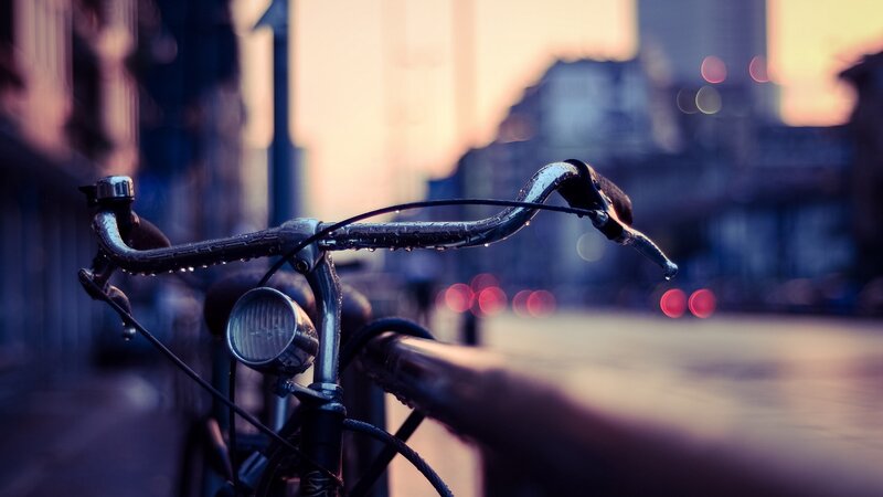 Bicycle Handlebars — Blue, Dramatic