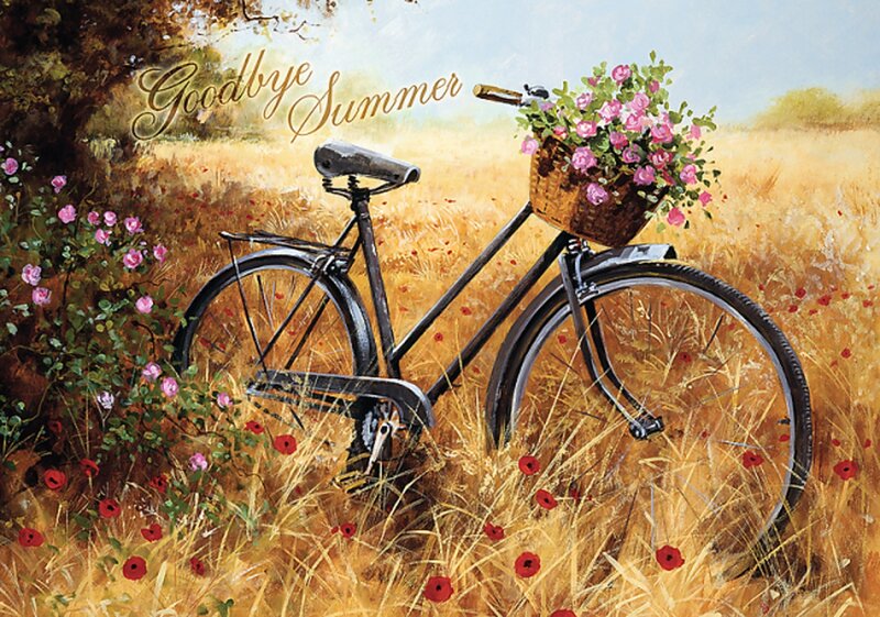 Bicycle in Field — Yellow, Serene, Autumn