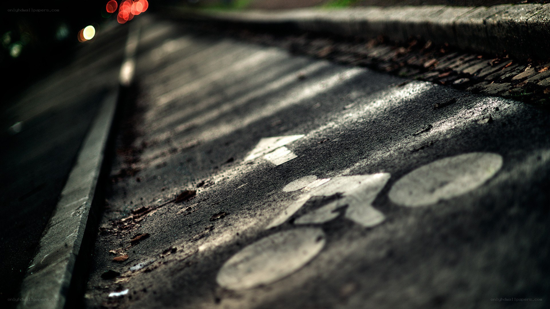 bicycle lane at night