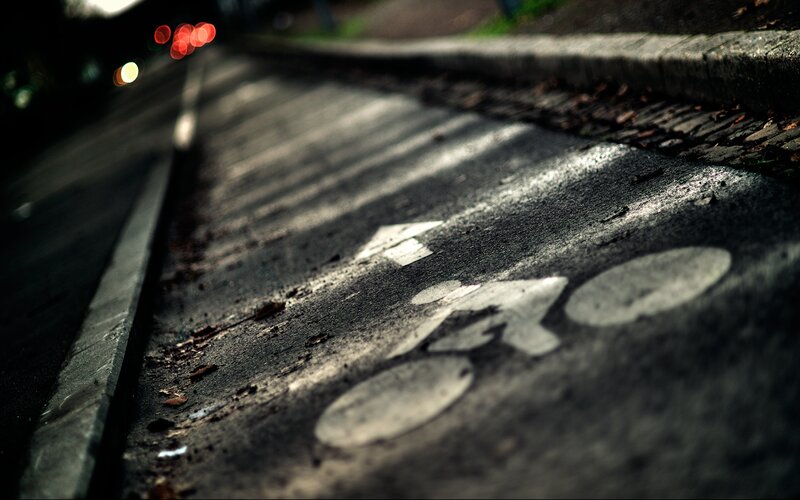 Bicycle Lane Marking — Black