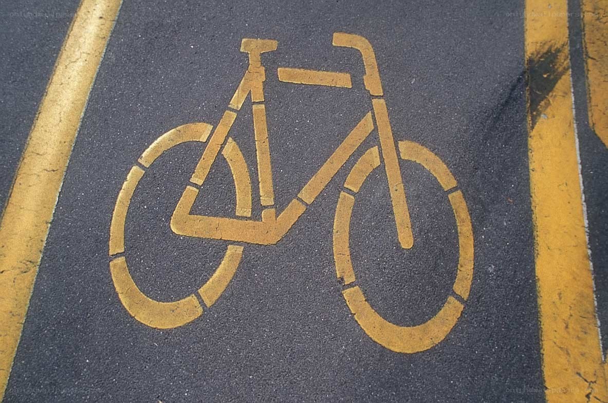 bicycle lane marking on road