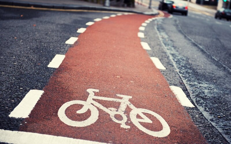 Bicycle lane on city street