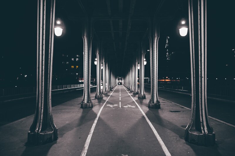 Bicycle Lane under Bridge — Black