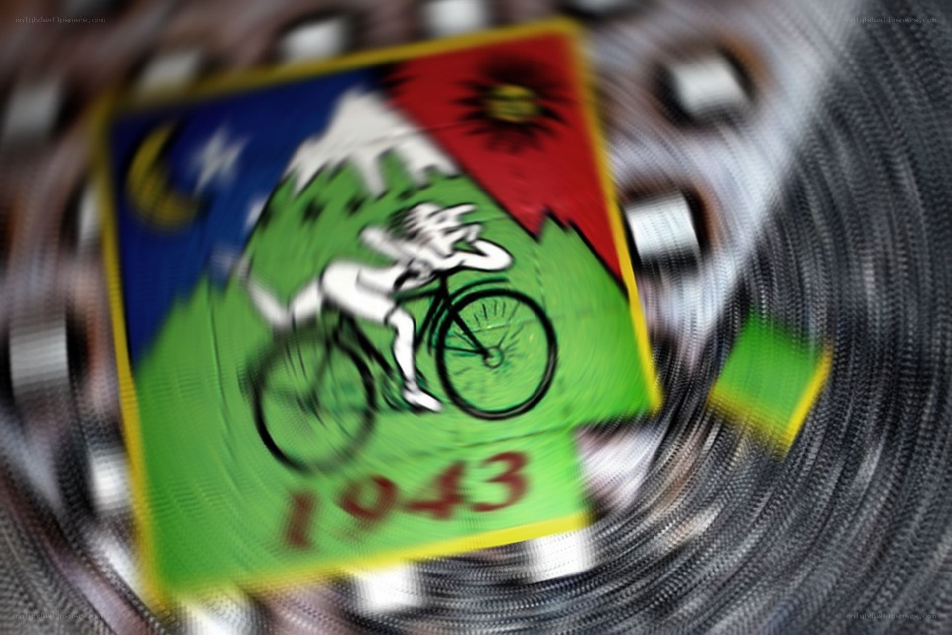 bicycle logo with motion blur