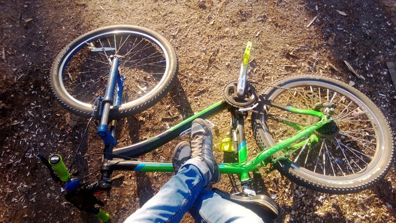 Bicycle lying on the ground