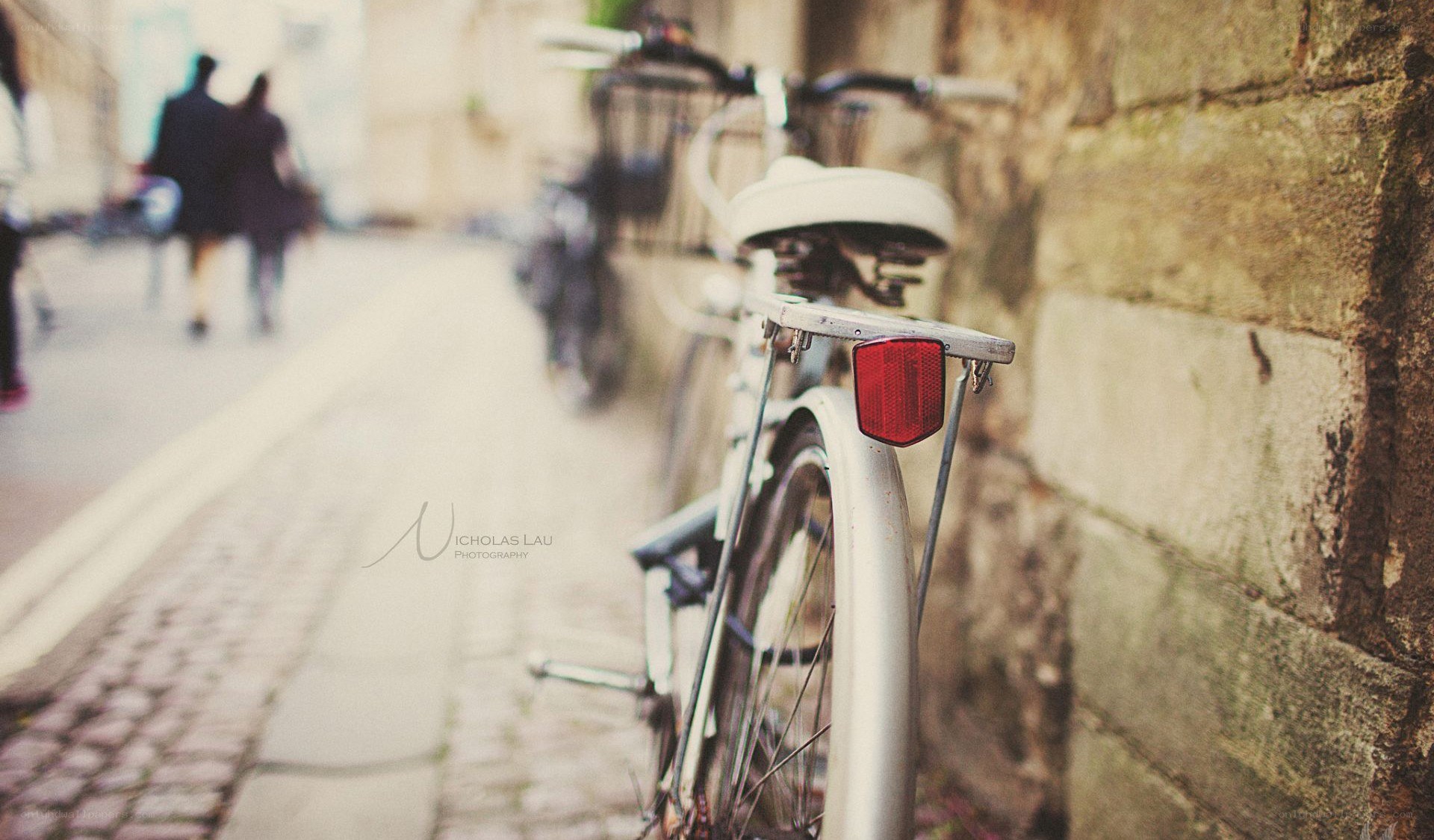 Bicycle on a cobblestone street